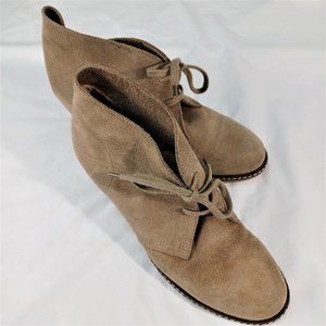 J. Crew Suede Leather Wedge Ankle Boots Size 9 Brown/Tan
